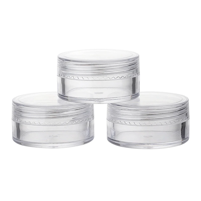 Wholesale 3g 5g 7g 10g 15g plastic ps small black gold blue pink empty cosmetic container pot cream jar