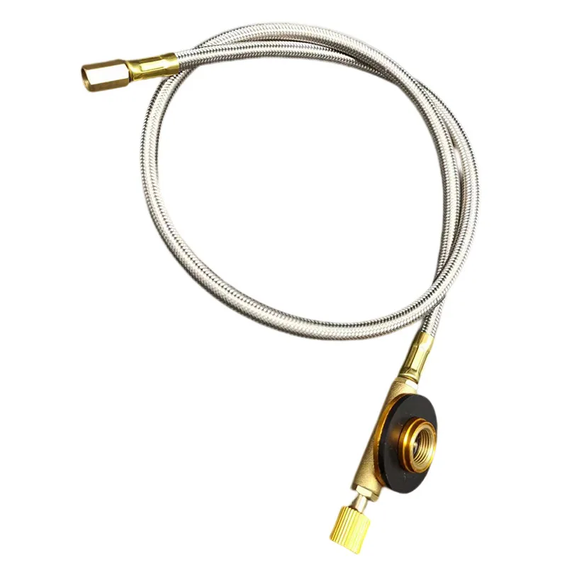 Camping Propane To Isobutane Tube Portable Stove Threaded Tank Connection Lines Outdoor Cooking Gas Extension Cord