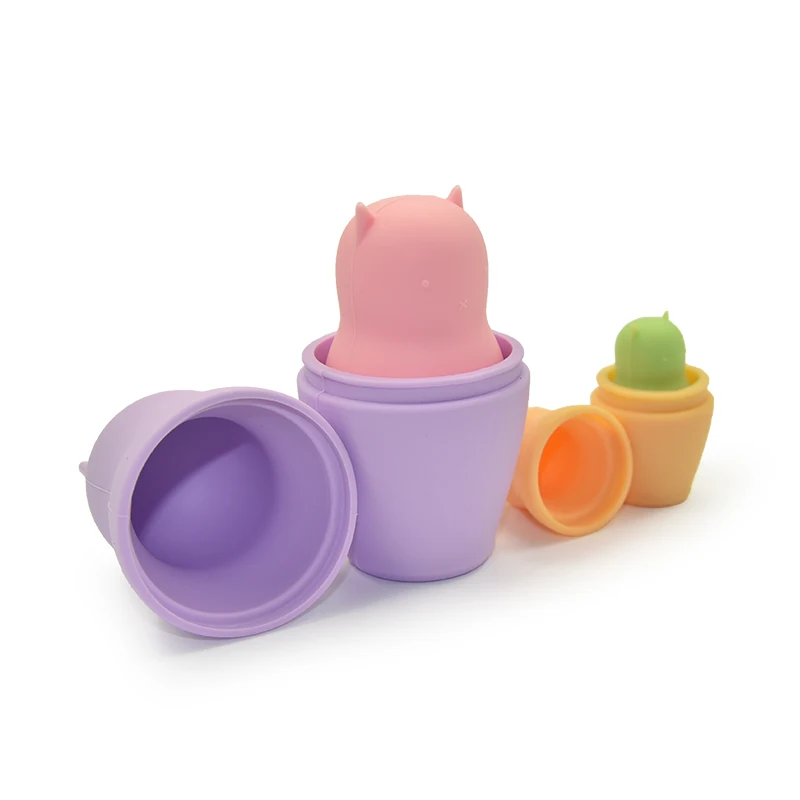 Hot selling New Design Matryoshka Dolls Silicone Teether Soft Dolls Silicone Teether Russian Nesting Doll