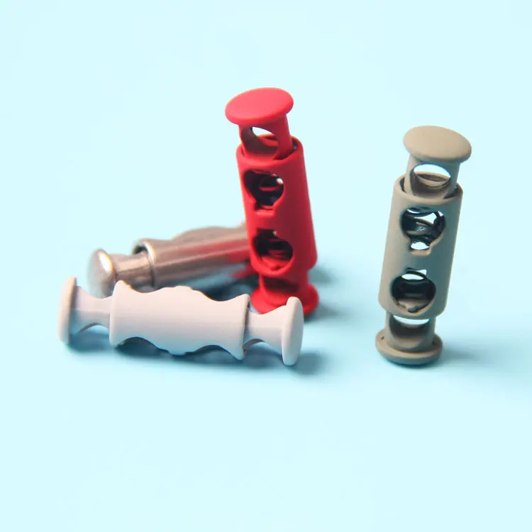 Custom painted metal two head spring stopper end double hole cord lock