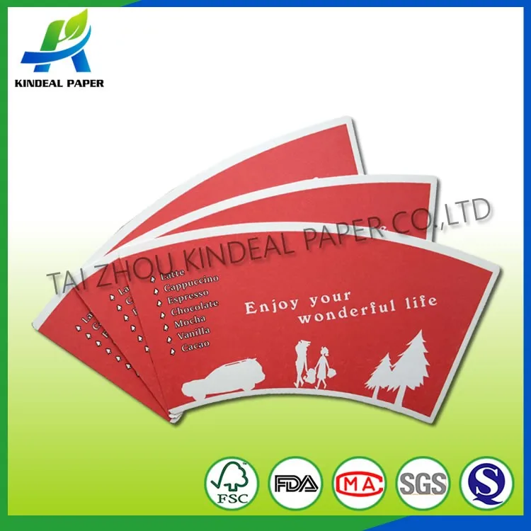  printed paper raw material coffee cups for