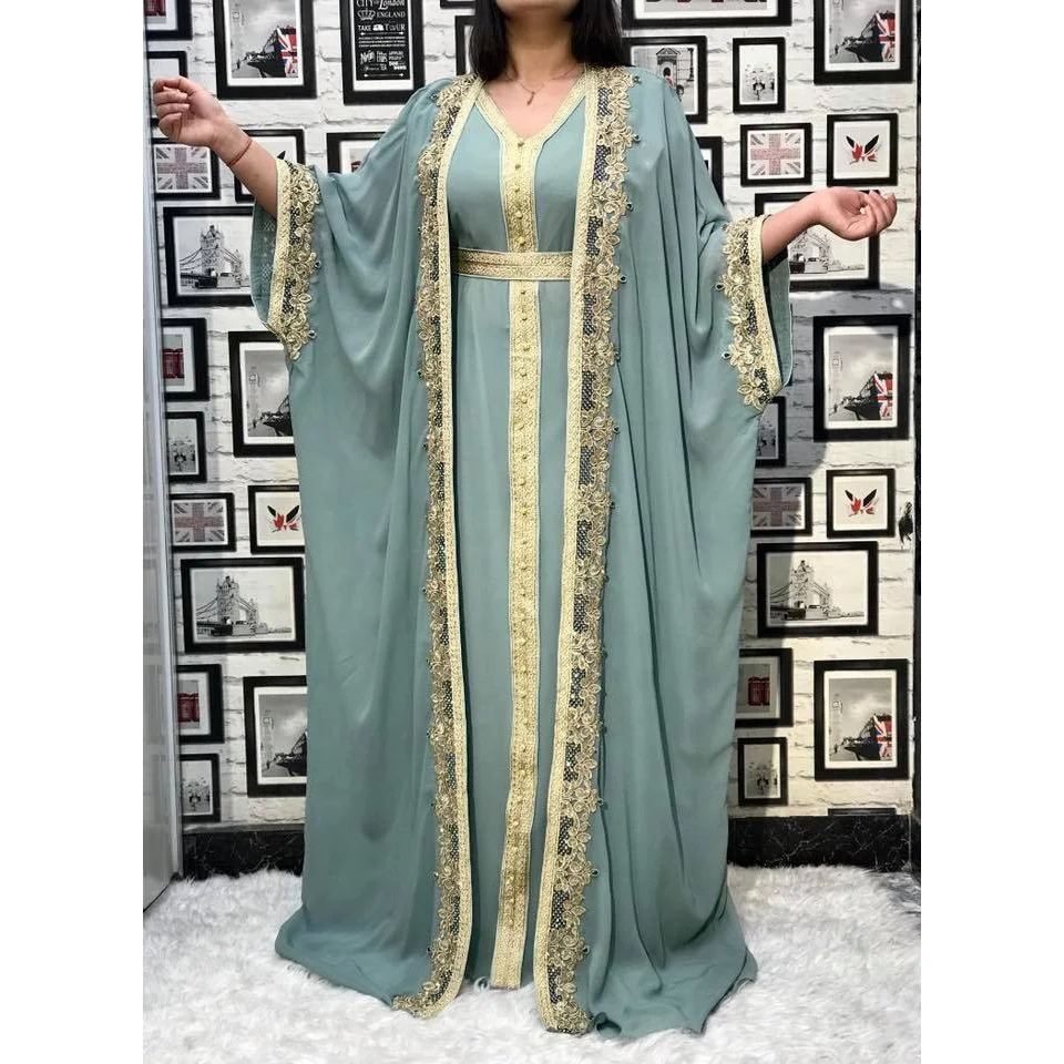 Islamic Middle East Gulf Dubai Muslim Ramadan 2 Piece Abaya Sets