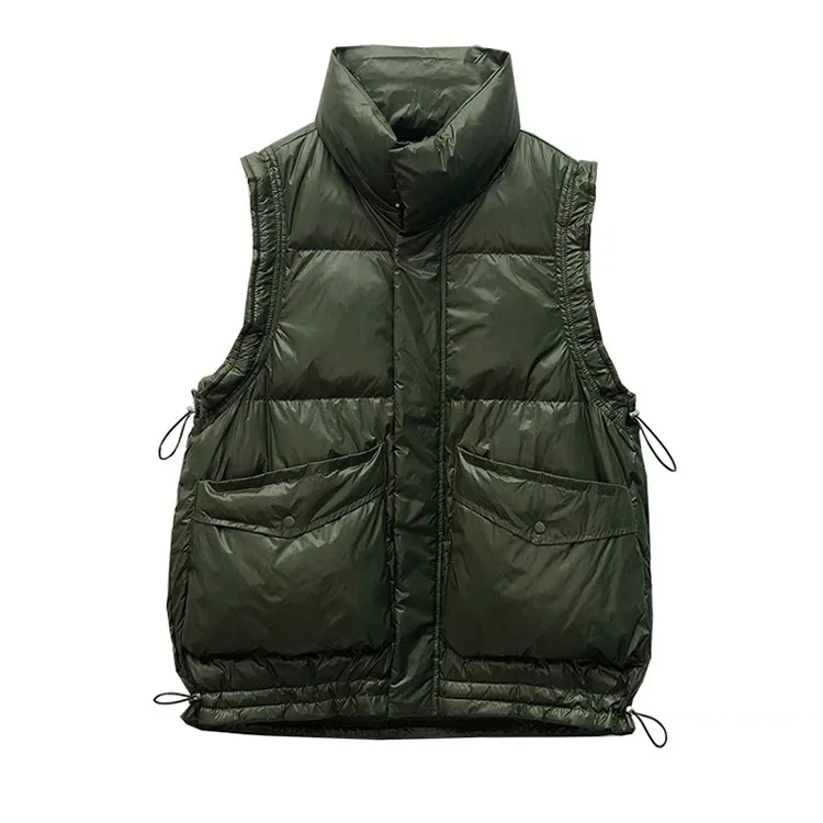 high quality custom design leather down vest for women