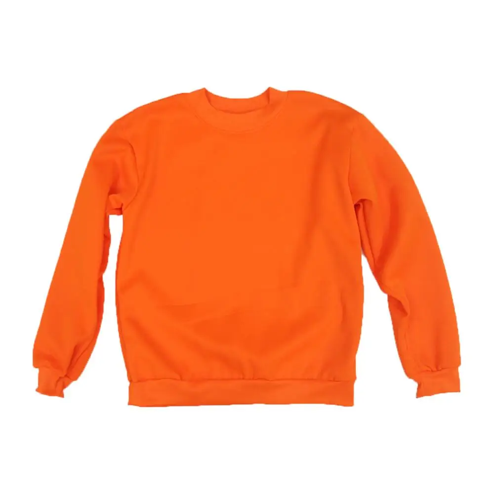 New Men High VIS HI VISIBILITY Work Fleece SWEATSHIRT Fluoresent Orange