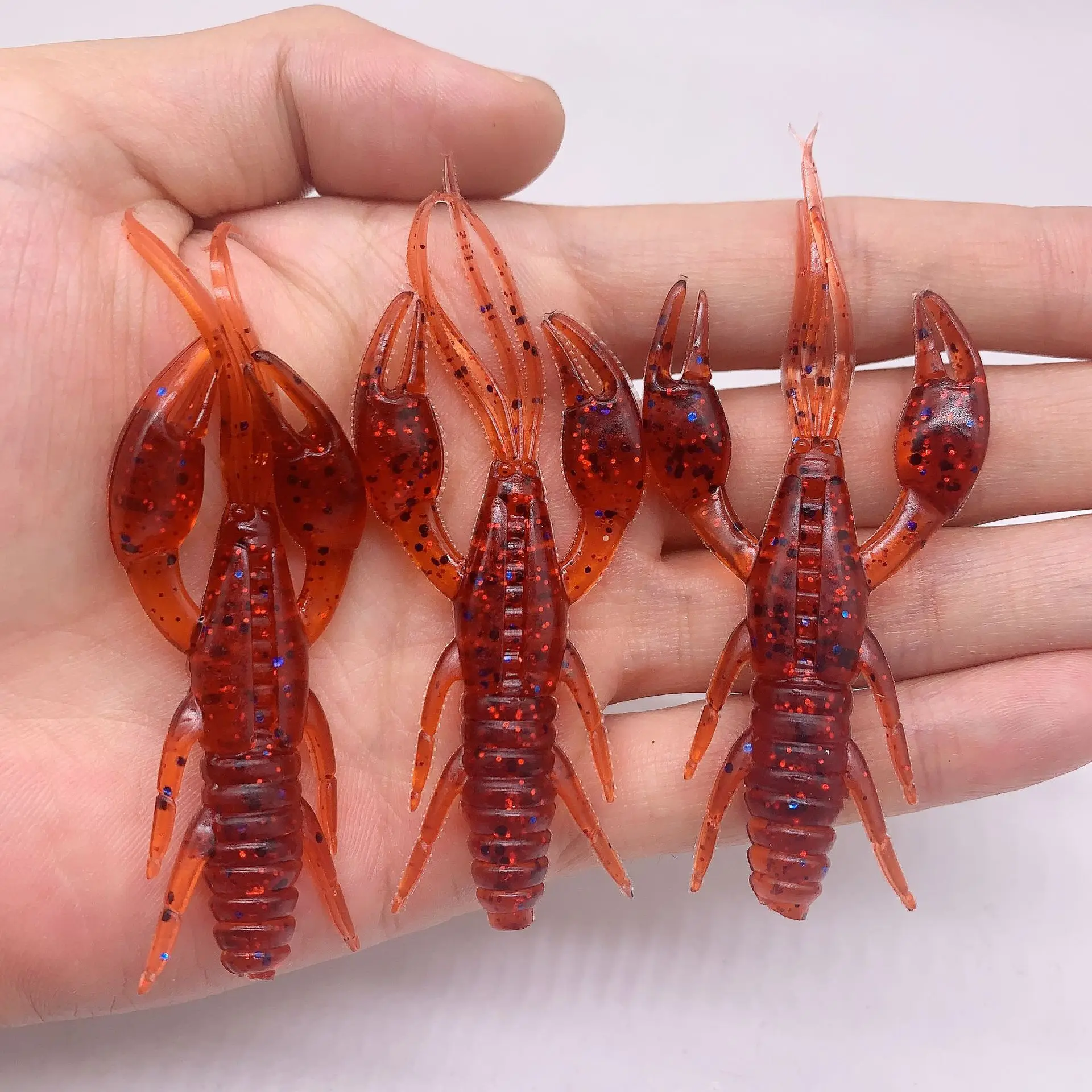 5pcs/bag High-quality 8cm/5g Artificial Soft Crayfish Soft Bait Floating Water Tongs Shrimp Bionic Worm Bait for Saltwater