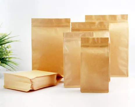 Custom Printing Wholesale Food Grade Heat Seal Stand Up Foil Lined Kraft Paper Packing Tea Bag