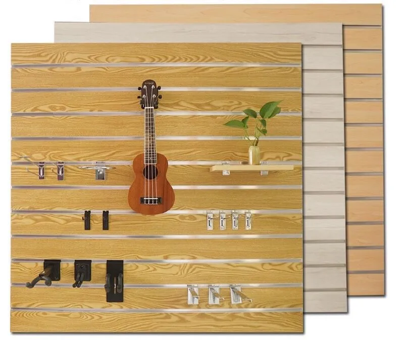 supermarket metal shelf garage wood slatwall panels