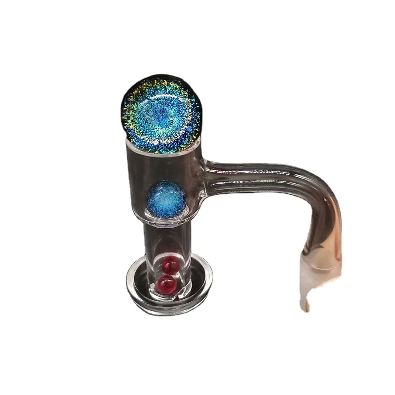 US Grade Full Weld Beveled Edge Quartz Terp Slurpers Banger Set With Pearls And Cap