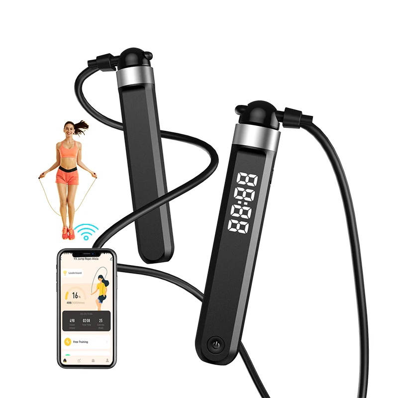 2022 New technology wireless bt electronic smart digital skipping connection counting jump rope with app calorie counter