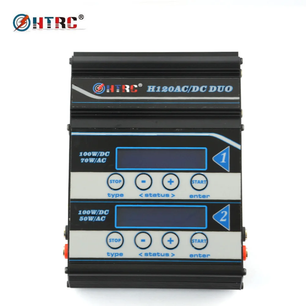 RC игрушки lipo зарядное устройство двойной дисплей HTRC H120 AC 50 Вт 70 Вт/DC 100 Вт * 2 10A RC зарядное устройство/разрядник
