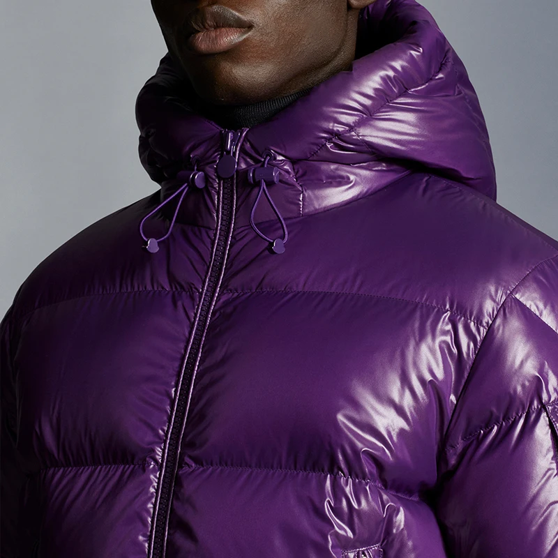 Wholesale Trendy Hood With Elastic Drawcord Designer Down Lightweight And Warm Bubble Coats Custom Down Jacket For Men