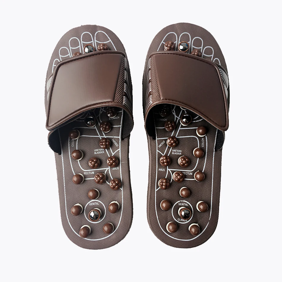healthy tourmaline stone detachable foot acupoints massage nodes simulated human finger pressure EVA soles foot massage slippers