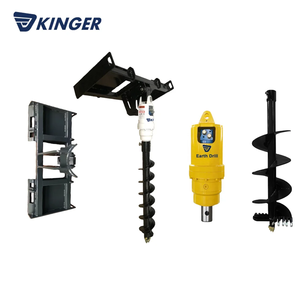 KINGER mini excavator auger torque earth drill skid steer ground hole drill earth auger