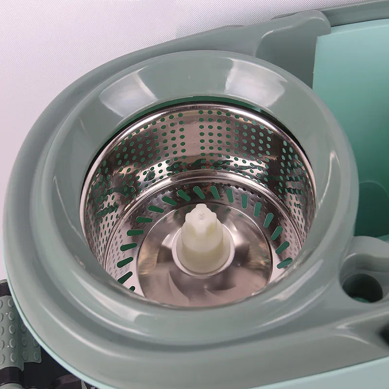 Reinforced family lengthened hand-pressed stainless steel rod stainless steel plate thickened pedal rotary mop four-drive mop