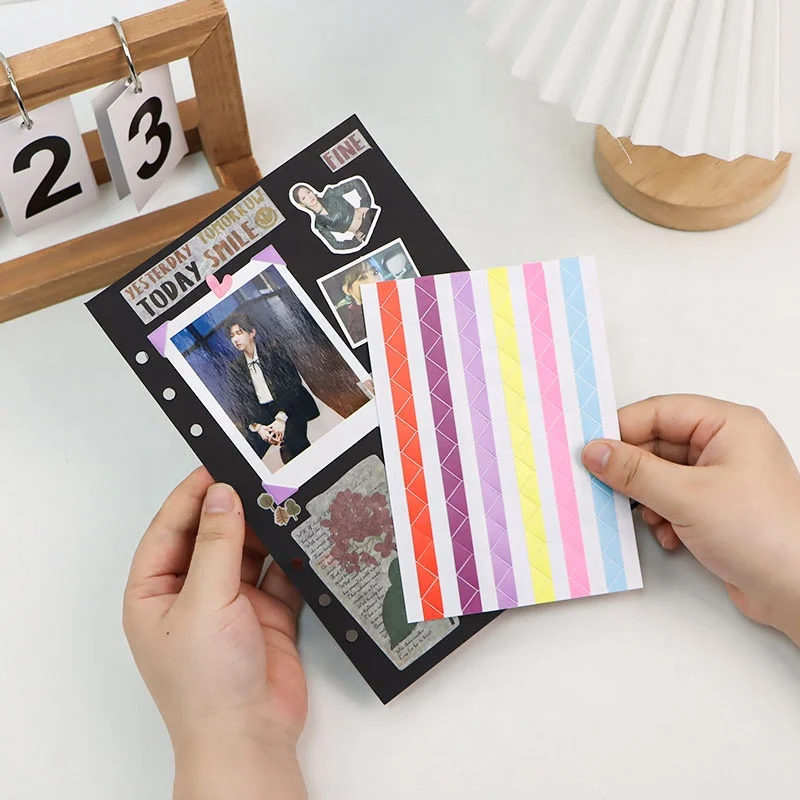 Colorful colors 360 count self-adhesive pvc transparent photo corners for scrapbooking mounting on mat boards diy