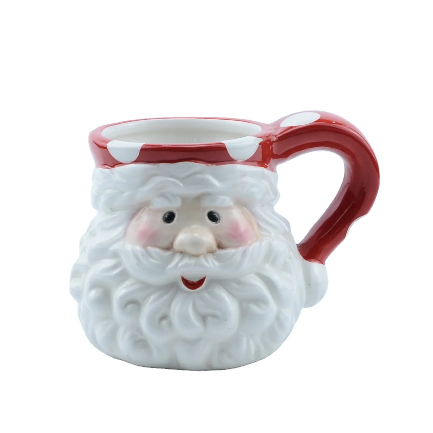 Christmas gift cute Santa Claus shape 12oz ceramic coffee mug with handle
