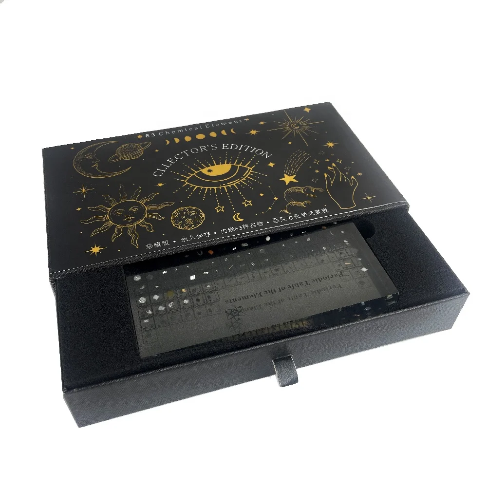Фабричная сборка с реальными элементами внутри периодической таблицы в премиальной коробке для подарков акриловая Периодическая таблица элементов