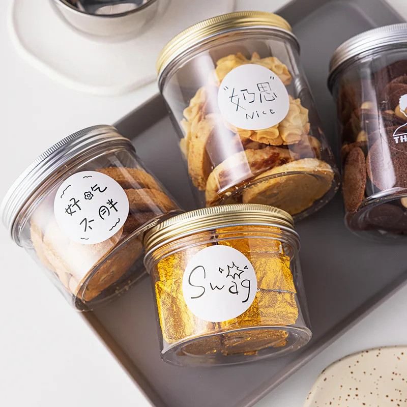 wholesale food grade clear Transparent wide mouth food body butter lips cosmetic containers plastic PET jar with aluminum Lid