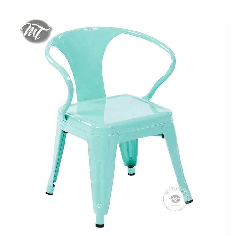 Outdoor colorful stacking children iron metal chair for wedding party and events