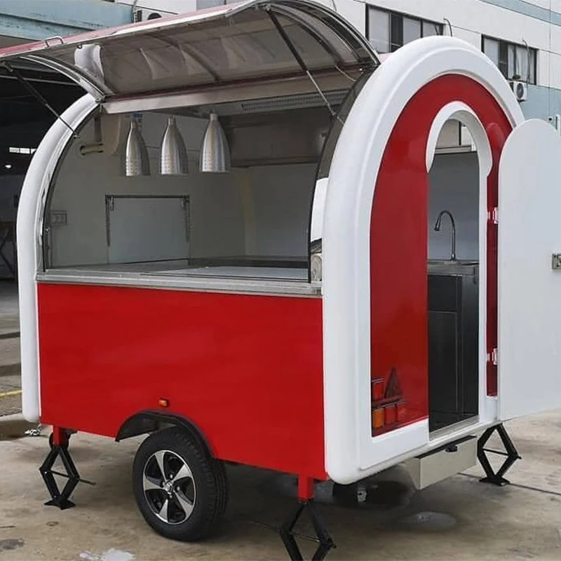 Small Horse Box Sandwich Food Truck Elliptical Hot Dog Mobile Food Trailer Custom Design COffee Beverages Food Cart
