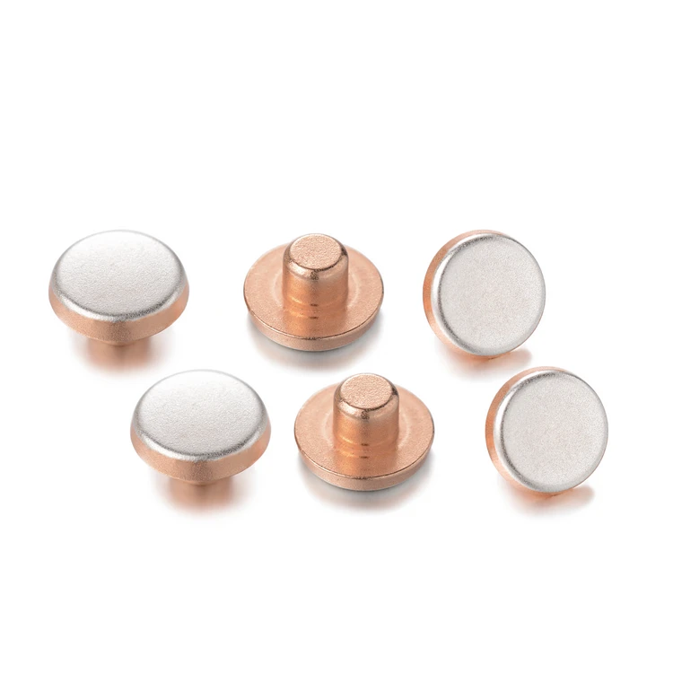 ISO9001 AgSnO2/Cu bimetal electrical silver contact rivet for contactor