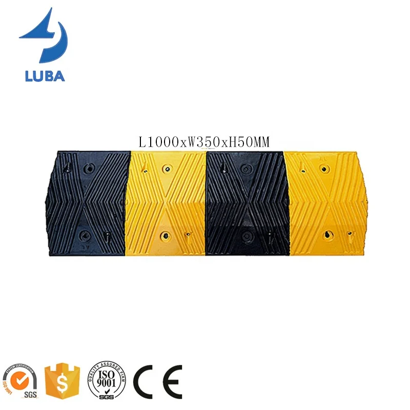 High Quality 1000x350x50mm Road Retractable Speed Hump Rubber Speed Bumps For Sale