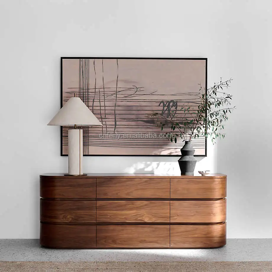 Hot Sale Modern American Design Luxury Bedroom Furniture Sets Oak 9 Drawer Dresser