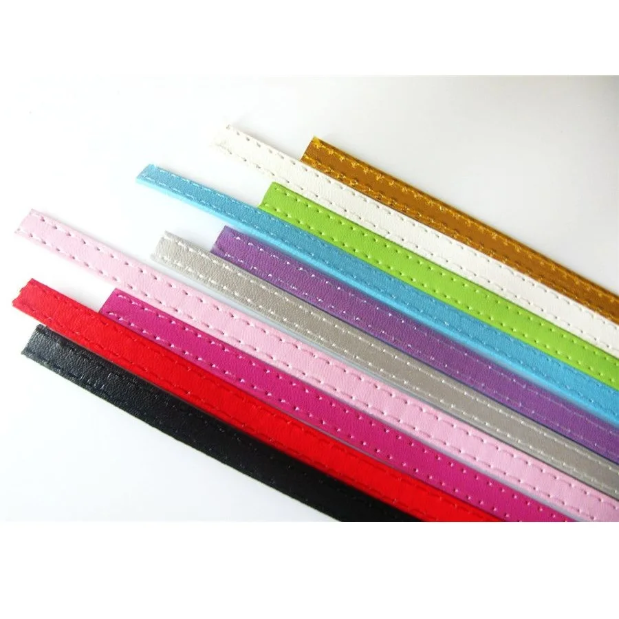 Be in stock factory price DIY Accessories 1m length 8mm and 10mm Strips Copy leather Belt Fit slide letter Charms