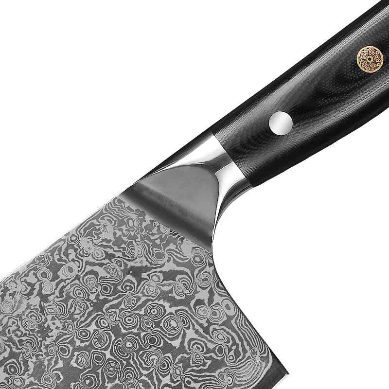 Professional Cooking Tools 9Pcs G10 Handle Damascus Steel Santoku Utility Boning Slicer Knife Kitchen Knife Set