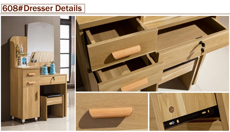 Guangzhou Furniture Natural Oak Bedroom Set With Wardrobe