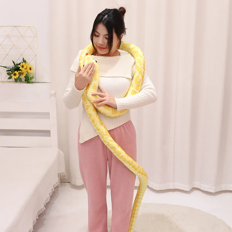 New Hot Sale Creative Lifelike Snake Plush Toys Simulation Safari Animals Large Snake Stuffed Toys