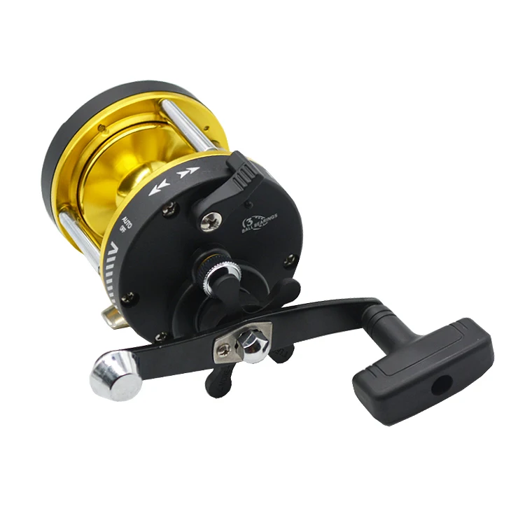 Wholesale CT100 Aluminum Baitcasting Reel 3:8:1 Gear Ratio3 Ball Bearing Pure Metal Casting Reel Drum Wheel Boat Sea Fishing