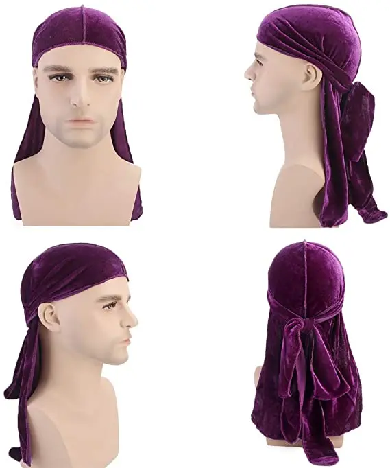 Fanni Factory Price Wholesale Unisex Velvet Deluxe Durags Long Tail Du RAG