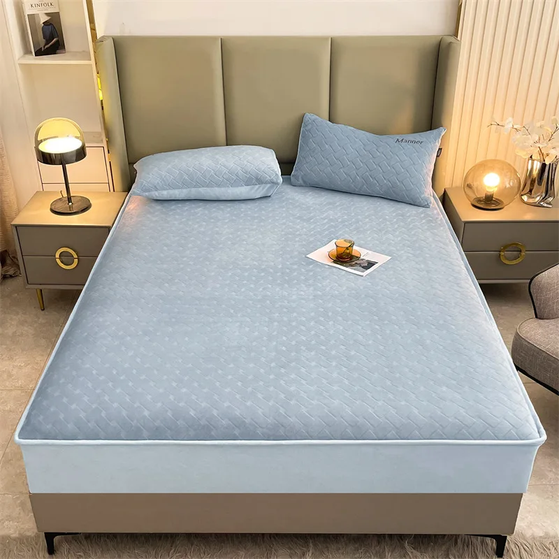 Factory Direct Sale Mattress Cover with Elastic Band Protector Velvet Thicken Mattress Protector Cover