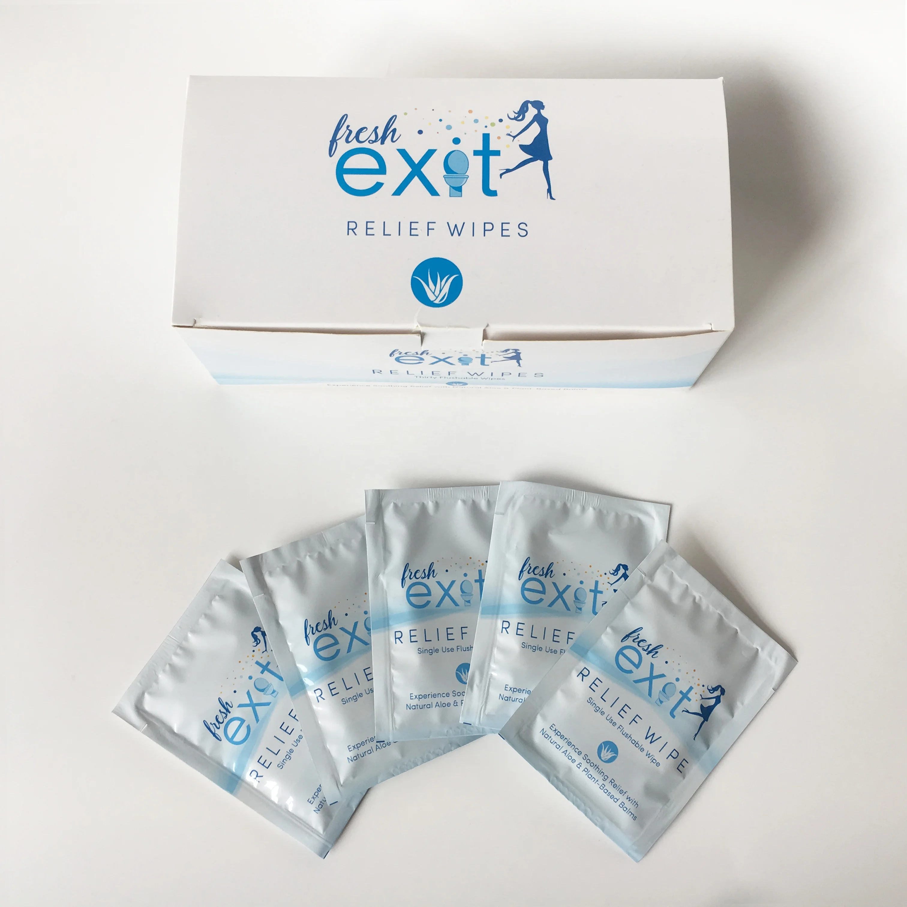 
flush flushable infused with aloe and vitamin E biodegradable cleaning relief wipes toilet wet wipes/tissues 