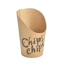 Brown kraft chip french fries holder disposable paper charcuterie snack food grade cup