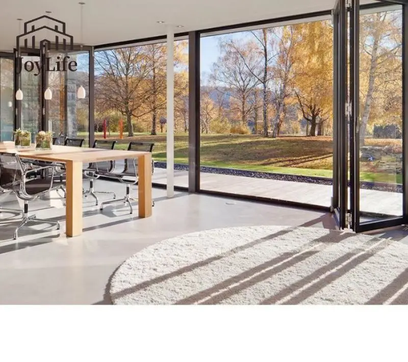 Customizable Minimalist Folding Doors Modern Space-Saving Aluminum Alloy with Glass and Steel at a Competitive Price