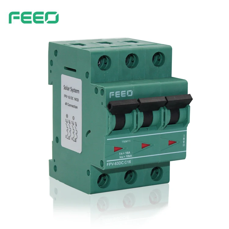 FEEO FPV-63 1P 2P 3P 4P Solar DC MCB мини автоматический выключатель 10A 16A 20 А для солнечной системы PV с сертификатом TUV и CE