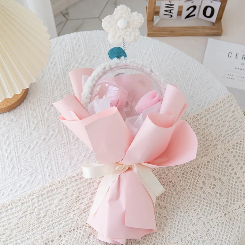 Wholesale Tulip Bobo Ball Bouquet Gift Dried Flower Bouquet Immortal Flower Headband Net Red Bouquet