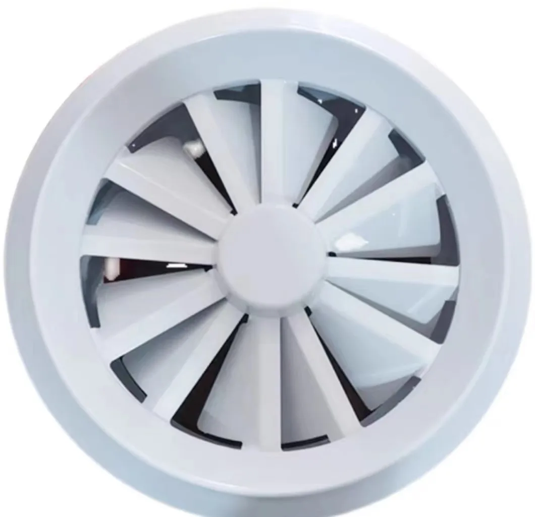 Система вентиляции HVAC ПВХ алюминиевый вихревый диффузор Потолочный Воздушный шарнирный Распылитель круглый для выхлопного ветра