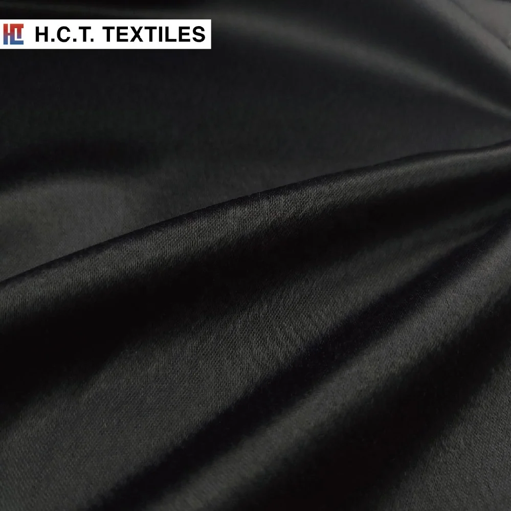 Fluid Silky Luxury black cool touch 145g  nylon rayon blend fabrics for dress skirt