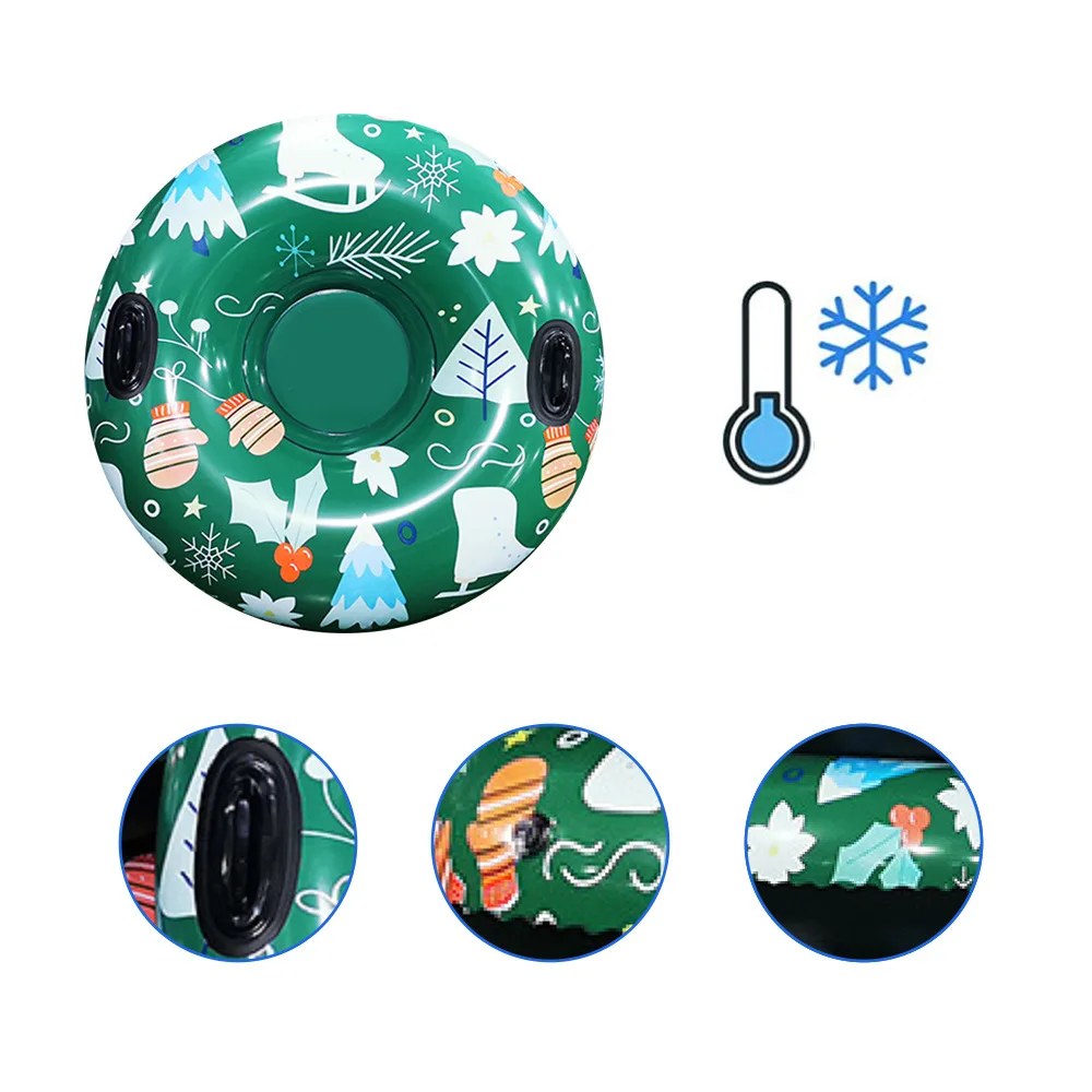Winter Sports Equipment Portable 120Cm Hard Bottom Inflatable Snowtube Snowsled Snow Ski For Kids
