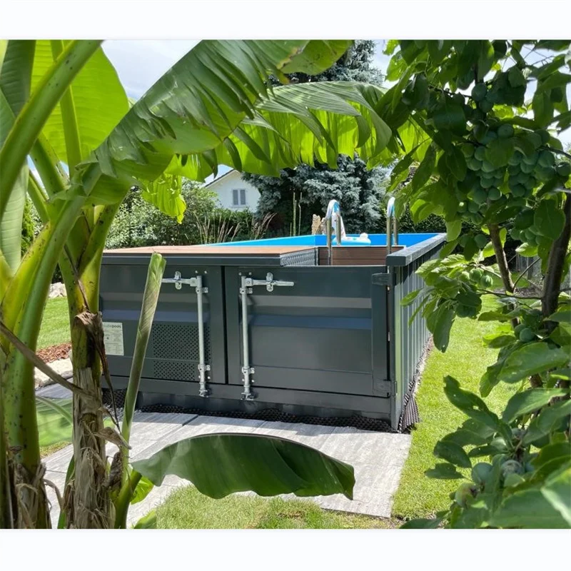 Shipping container swimming pool with glass fiber liner new style made in China