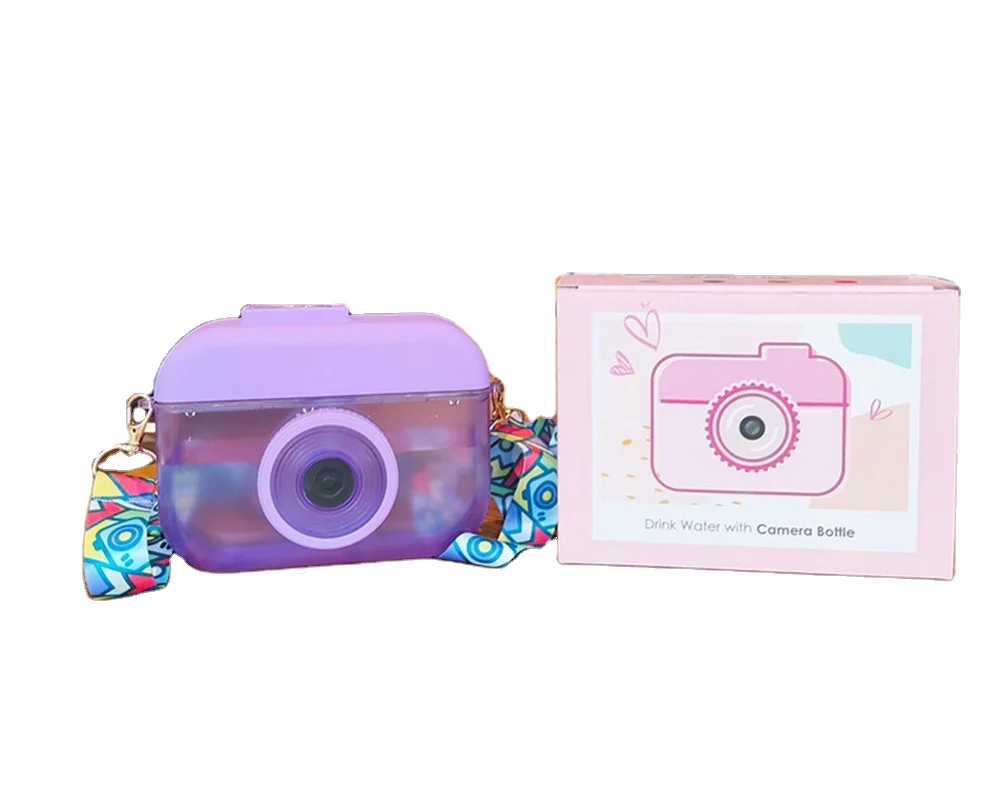 400ML Camera Shaped BPA Free Leak Proof Portable Kids Plastic Cute Water Bottle creative water bottle