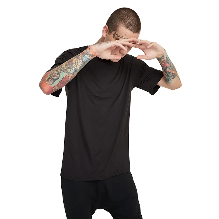 polyester elastane mens round neck blank t shirts