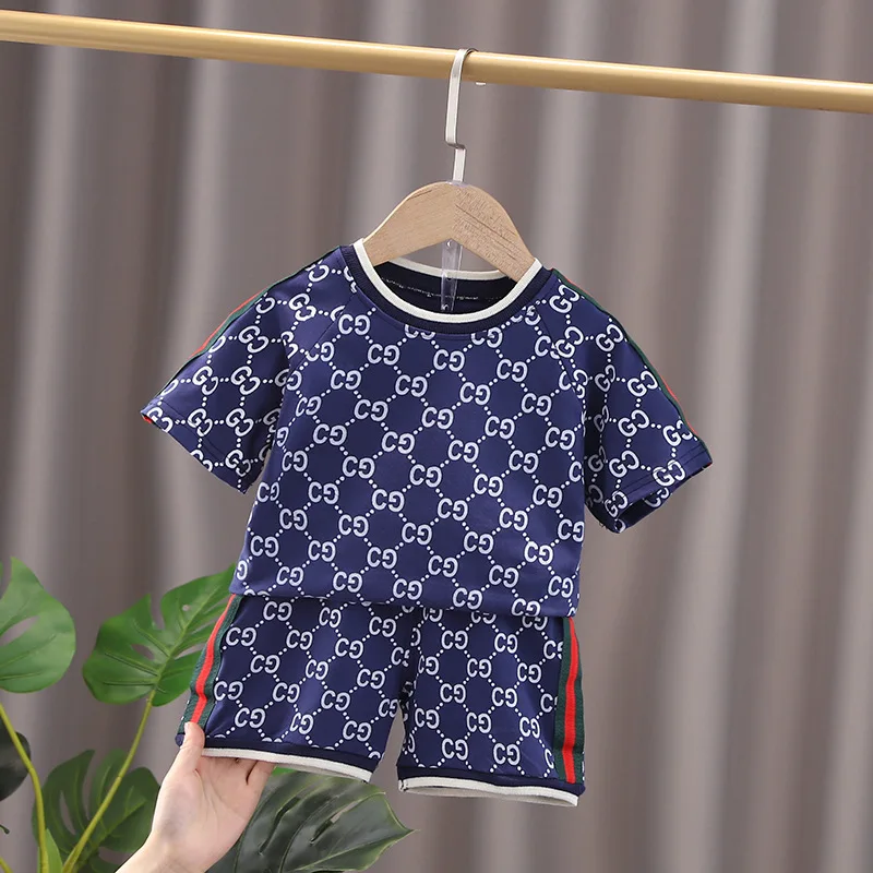 Wholesale Baby Boy Clothes Cute Cartoon Boys Clothing Sets Summer Short Sleeve T-Shirt +Shorts Cotton 2pcs Boys Suits