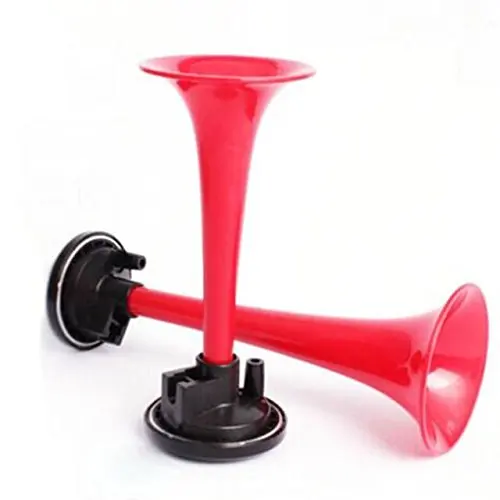 110db Polished Red Dual Trumpet Air Horn Compressor Relay Kit