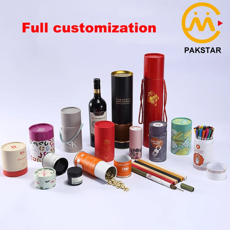 Factory wholesale custom design printing coffee bean package white round cylinder paper tube tea box packaging