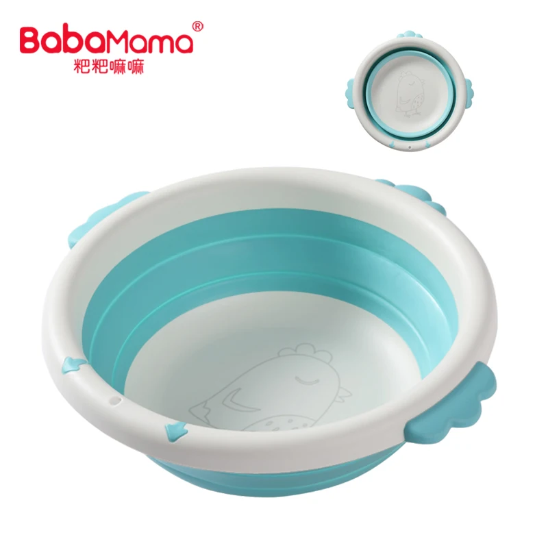 2020  portable foldable washbasin handles dish pan plastic washbasin travel washbowl for baby bath basin