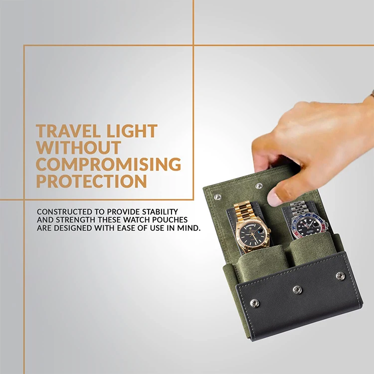 Portable Travel Watch Bag double pocket Watch Bracelet Storage Box Jewelry Gift Box for Australia/UK/USA/Canada